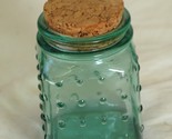 Dotted Dots Square Green Glass Spice Jar Cork Top Canada - $12.86