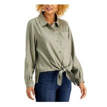Willow Drive Womens XL Olive Haze Button Down Tie Top NWT CF89 - £19.20 GBP