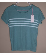 Vineyard Vines Placed Stripe Surftee T-Shirt Sea Clay Green Women’s XS NWT - $24.75