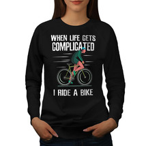 Wellcoda Complicated Life Womens Sweatshirt, Ride a Bike Casual Pullover Jumper - £23.10 GBP+