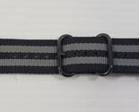 *B11) Nylon Smartwatch Sports Buckle Strap Band Gray Black Striped - $9.89