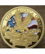 TRUMP CHALLENGE COIN INAUGURATION 2025 PRES KEEP AMERICA GREAT GOLD EAGL... - $13.05