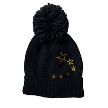 Jenni Black Knit Cap with Gold Stars New - £14.62 GBP