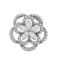 Diamond Flower Pendant in White Gold  - £1,494.07 GBP