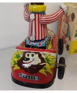 Vintage Mechanical wind up toy car with Circus Clown with original box. - £152.81 GBP