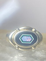 Abalone ring Whitney Kelly size 9.25 leaves band pinky sterling silver - £100.12 GBP