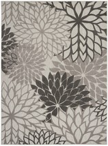 8' X 11' Gray Floral Indoor Outdoor Area Rug - $4,852.11 MXN