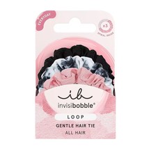 Invisibobble LOOP 3-piece Gentle Hair Ties pink, black, white/gray Free Shipping - £7.98 GBP