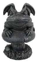 Ebros Gift Toad Gargoyle on Mushroom Figurine Collectible 5&quot; Height Horned - £20.28 GBP