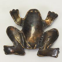 Handmade Brass Frog Brooch or Pendant 2.5" L x 2.5" H Necklace - $14.69
