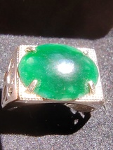Icy Ice Dark Green 100% Natural Burma Jadeite Jade Ring # Type A Jadeite # - £1,194.70 GBP