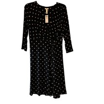 Soma Womens Black Polka Dot Side Twist Half Sleeve Dress, Size M NWT - £20.02 GBP