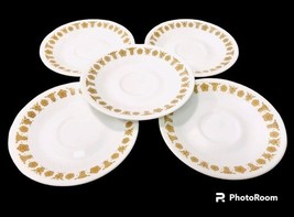 Corelle Vintage 1970’s White Butterfly Gold Set Of 5 Saucers By Corning ... - $14.95