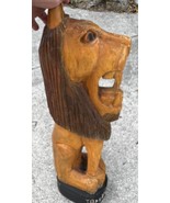 Old Vintage Hand Carved Wood Lion Carving Statue Jamaican Folk Art Sculp... - $138.14 CAD
