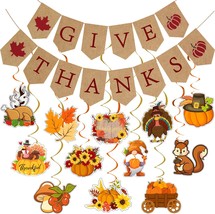  Decorations Give Thanks Banner Thanksgiving Banner Party Decoration - £19.40 GBP