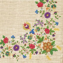 4pcs Decoupage Napkins, 33x33cm, Folk, Flowers, Embroidered Flowers, Serviette - £3.51 GBP