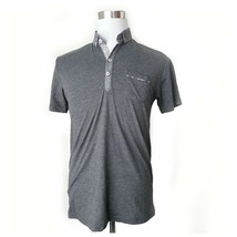 STEEL &amp; JELLY men&#39;s size M cotton short sleeve gray slim shirt Made in Turkey - £22.84 GBP
