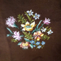 Vintage Bouquet of Flowers Needlepoint Completed Canvas 16 X 17.5&quot; worked - £27.62 GBP