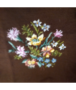 Vintage Bouquet of Flowers Needlepoint Completed Canvas 16 X 17.5&quot; worked - $34.64