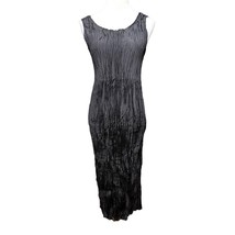 Eileen Fisher Women&#39;s Black Tiered Pleated Silk Sleeveless Midi Dress S NWT - £148.18 GBP