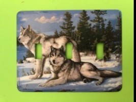 Wolfs Triple Metal Switch Plate Animals - $9.25