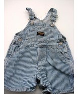 RARE Osh Kosh Baby b’Gosh Vestbak Railroad Stripes Overalls Shorts Size ... - £15.56 GBP