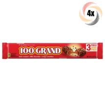 4x Packs 100 Grand King Size Chocolate Caramel Candy Bars 2.2oz | Fast Shipping! - £12.76 GBP