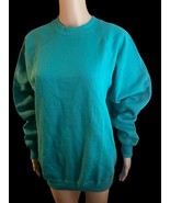 Vintage NWT 80s Artex Green Blank Sweatshirt Adult Large Cotton/Poly Aqu... - $585.59 MXN