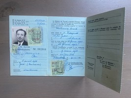 Old Vintage Document Belgium Work Permit Card 1962 - $11.30