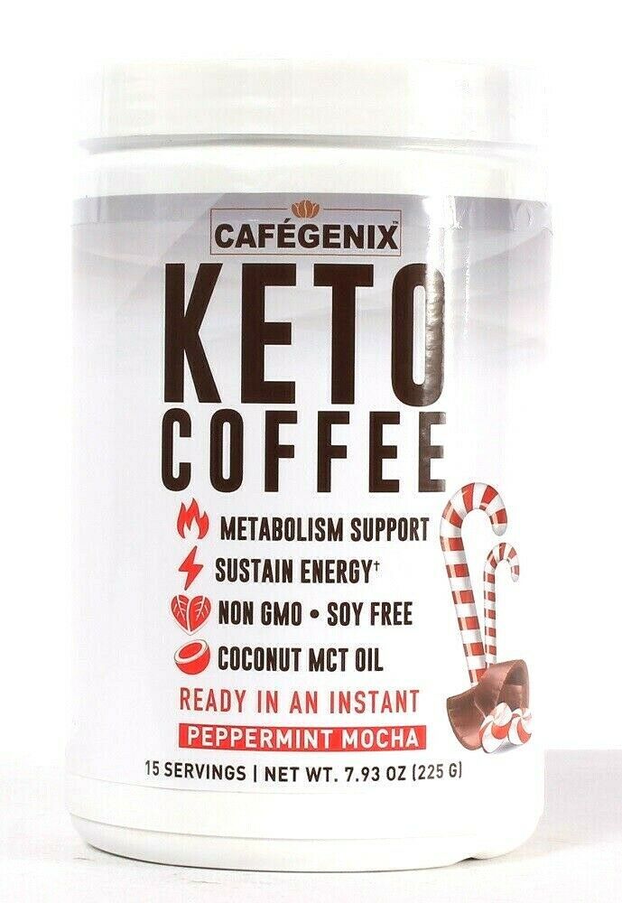 Primary image for Cafegenix 7.93 Oz Keto Coffee Peppermint Mocha Ready In Instant 15 Servings 