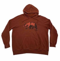 North Face Hoodie Mens XL Red Rust Bear Pullover Sweatshirt Sweater Casual - £15.22 GBP