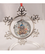 Christmas Ornament Silver Snowflake with Working Clock NEW Boxed for Giving - $26.11 CAD