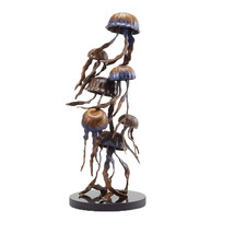 Jellyfish Sextet Brass Statue on Marble Base - £419.90 GBP