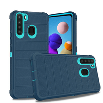 For Samsung A21 Ultimate Shockproof Armor 3in1 Hard PC Hybrid Case BLUE - £6.41 GBP