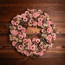 13 inch Purely Handmade Pink Little Daisy Wreath for Outdoor Or Home Decor - £60.51 GBP