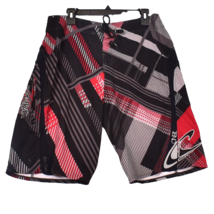 O&#39;Neill Men&#39;s Swim Trunks Red Grey Red Size 34 Board Shorts - $18.94