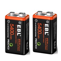 2Pcs 9V Li-Ion Usb Rechargeable Batteries 5400Mwh 9 Volt Lithium Ion Battery - £22.53 GBP