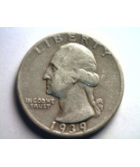 1939 WASHINGTON QUARTER EXTRA FINE XF EXTREMELY FINE EF NICE ORIGINAL COIN - $10.00