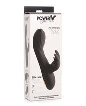 Curve Toys Power Bunnies Cuddles 10x Silicone Rabbit Vibrator - Black - £43.81 GBP