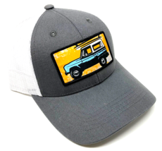 Ford Bronco Adjustable Curved Bill Grey &amp; White Mesh Trucker Snapback Hat Cap - £10.61 GBP