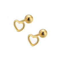 Trendolla Simple Heart Earrings Ball Back Earrings Sleeper Earrings - £29.97 GBP