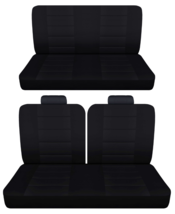 Fits 1973 Chevy Nova 2 dr sedan Front 50-50 top and solid Rear seat covers black - $130.54