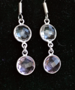 Crystal earrings, gemstone earrings, faceted stone earrings (E833) - £10.38 GBP