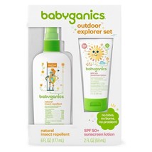 Babyganics Sunscreen Lotion 50 SPF 2oz Bug Insect Spray 6oz Exp 5/25 - $14.93