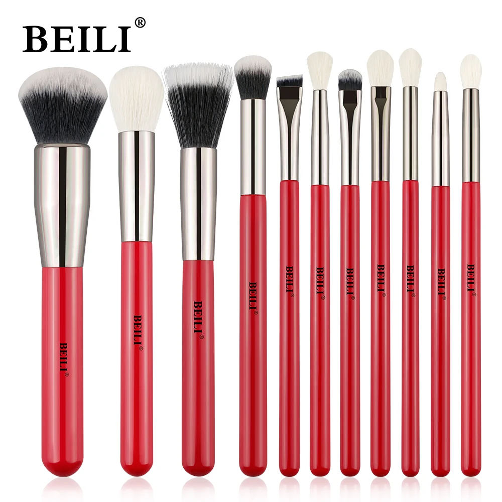 Brushes set natural goat hair cosmetics eyeshadow powder concealer highlight foundation thumb200