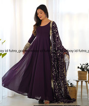 Designer Magenta partywear anarkali suit with heavy work dupatta for wom... - $50.00