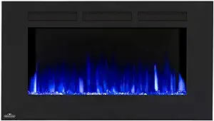Allure 42 Inch Wall Mount Electric Fireplace - Black, - £941.17 GBP