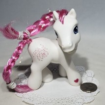 G3 My Little Pony 2002 White Star Swirl Pink and White Tinsel Hair MLP - £7.82 GBP