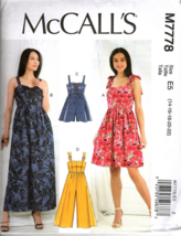 McCall's M7778 Misses 14 to 22 Dress, Jumpsuit and Romper Uncut Sewing Pattern - £11.66 GBP