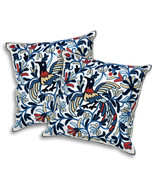 Mystical Peacock Decorative Embroidery Throw Pillow Cover Set of 2 - £27.96 GBP